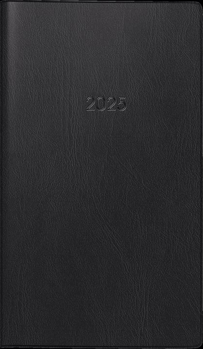 Actual product image Pocket calendar 740 7,8x15,3cm 1 month/2 pages plastic black 2025 (German)