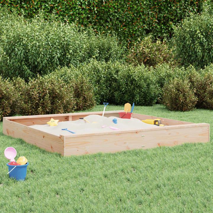 Produktbild VidaXL Sandkasten mit Sitzen Quadratisch Massivholz