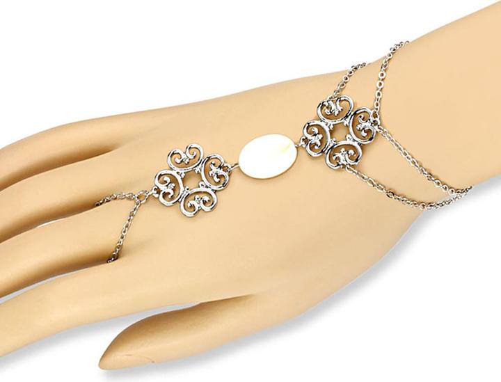 Star Piercing Armkette silber Tribal Herzen mit Perlmutt (Messing)