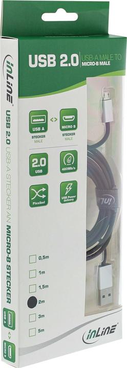 Produktbild InLine USB A – USB Micro-B (3 m, USB 2.0)