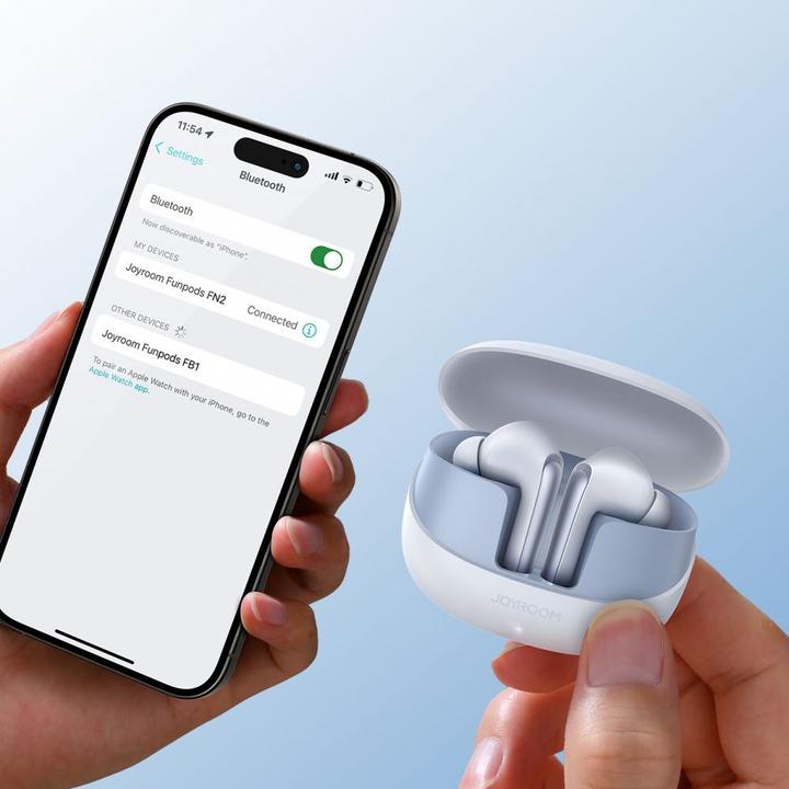 Actual product image Joyroom Funpods Series True Wireless earphones - White (ANC, 7 h, Cable)