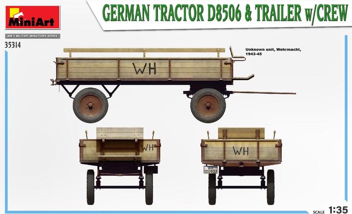 Produktbild Mini art German Tractor D8506 with Trailer & Crew