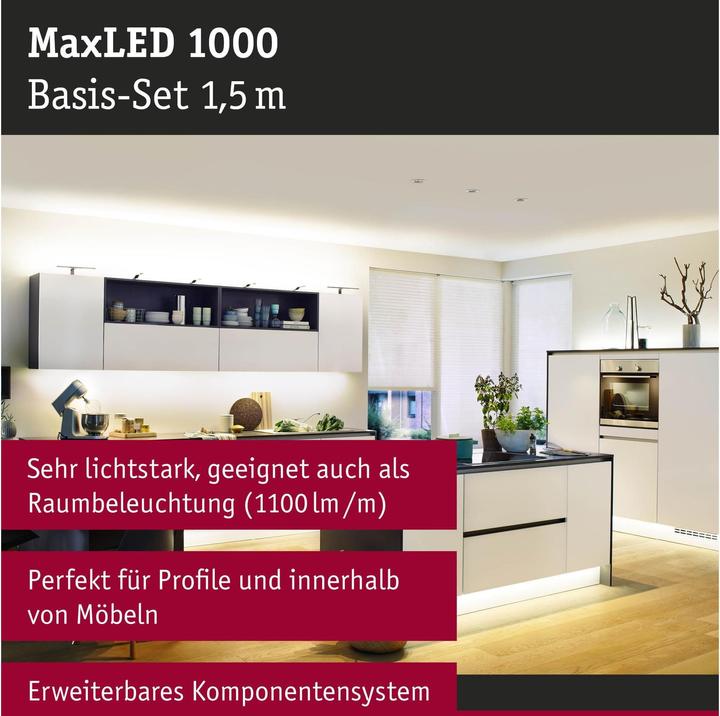 Image du produit Paulmann Kit MaxLED 1000 Stripe (Blanc chaud, 150 cm, Intérieur)