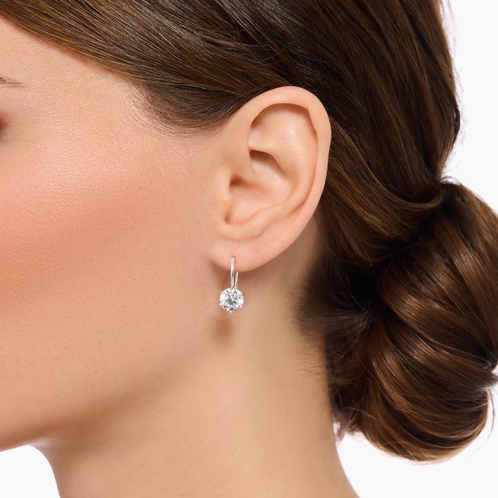 Actual product image Thomas Sabo Earrings with large, white zirconia silver (925 sterling silver)