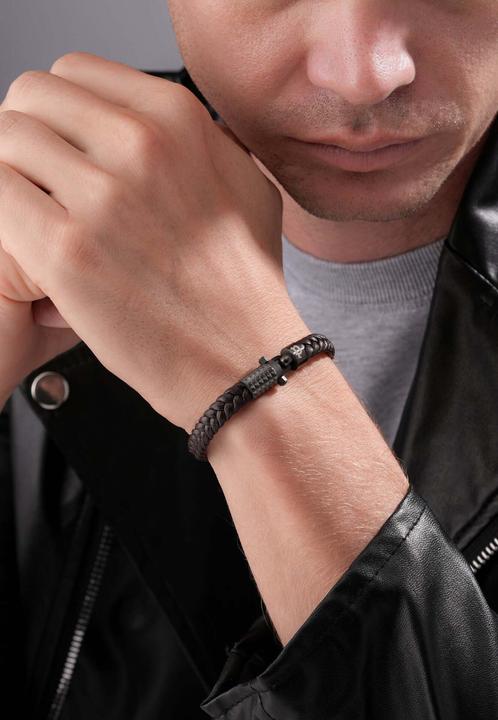 Immagine prodotto Police Bracciale Wrath (19 cm, Cuoio, Acciaio inossidabile)