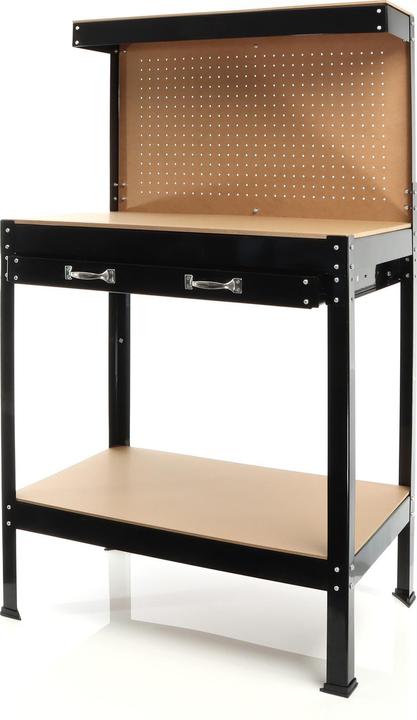 Wiltec Workbench 800x500x1400mm with perforated wall Tool bench Work bench Work table (140 cm, 50 cm)