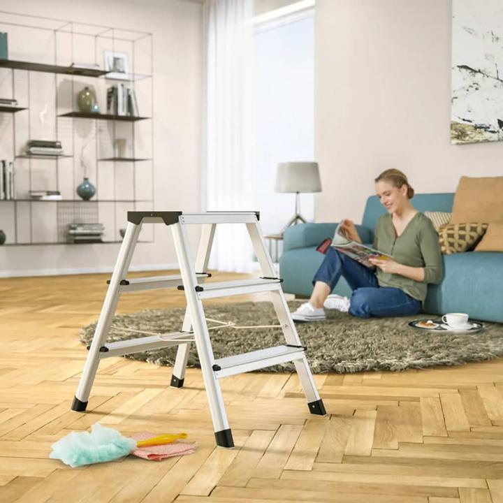 Actual product image Hailo D60 StandardLine, aluminium stepladder, 2x3 steps (Stile, 64 cm)