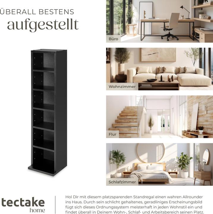Produktbild tectake CD Standregal (21 x 20 x 90 cm)
