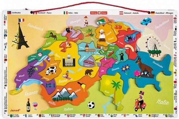 Actual product image Janod Magnetic card Switzerland (24 pieces)