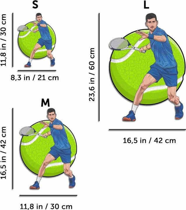 Image du produit Iconic Novak Djokovic - Tennis - Puzzle en bois Taille M (270 pièces) (270 pièces)