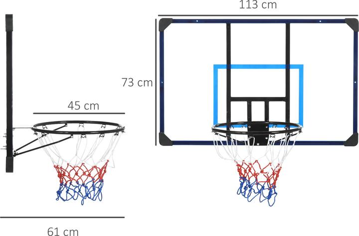 Image du produit SportNow Panier de basket-ball avec panneau arrière incassable