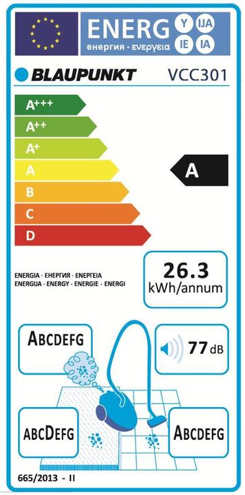 Etichetta energetica Blaupunkt VCC301