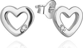Agato Delicate silver earrings Hearts AGUP3461