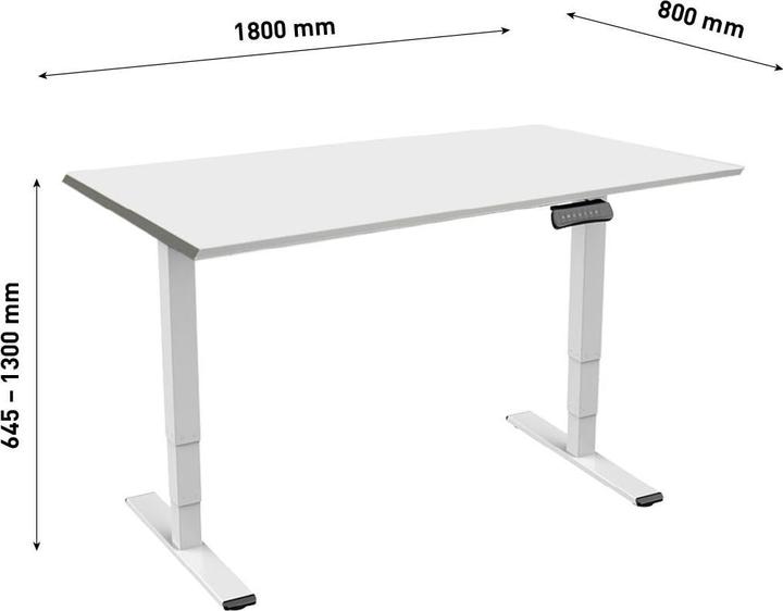 Immagine prodotto Contini Scrivania da ufficio regolabile in altezza (180 x 80 x 130 cm)