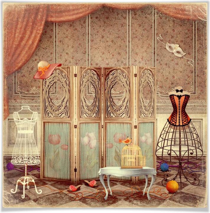 Produktbild Trenddeko Ankleidezimmer einer Prinzessin (50 x 50 cm)
