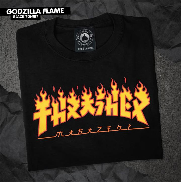 Actual product image Thrasher Godzilla Flame T-Shirt (S)