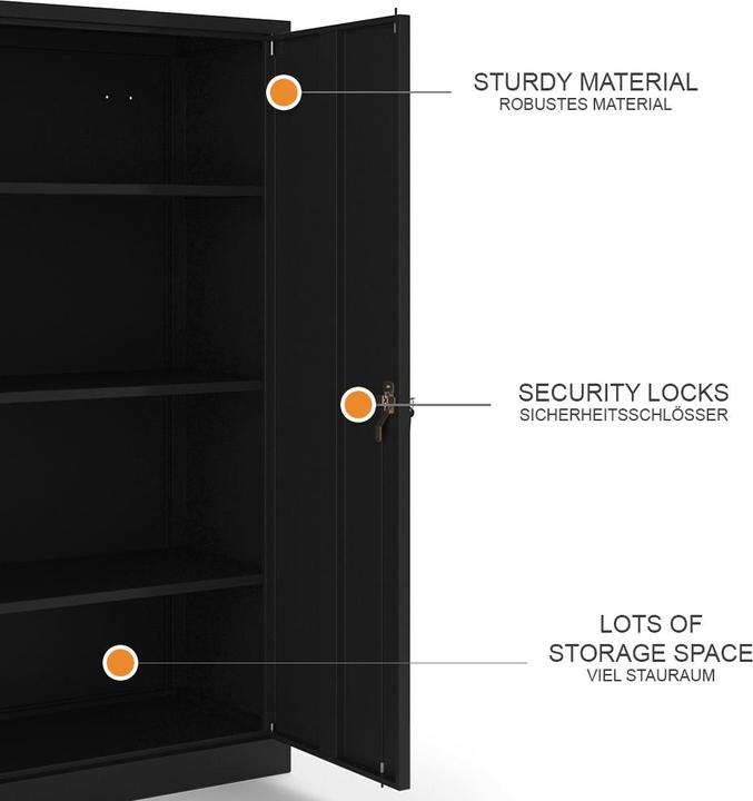 Actual product image Vicco Metallschrank (85 x 39 x 140 cm)