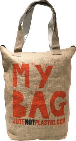 Actual product image Bekos Large Jute Shopper "My Bag" orange