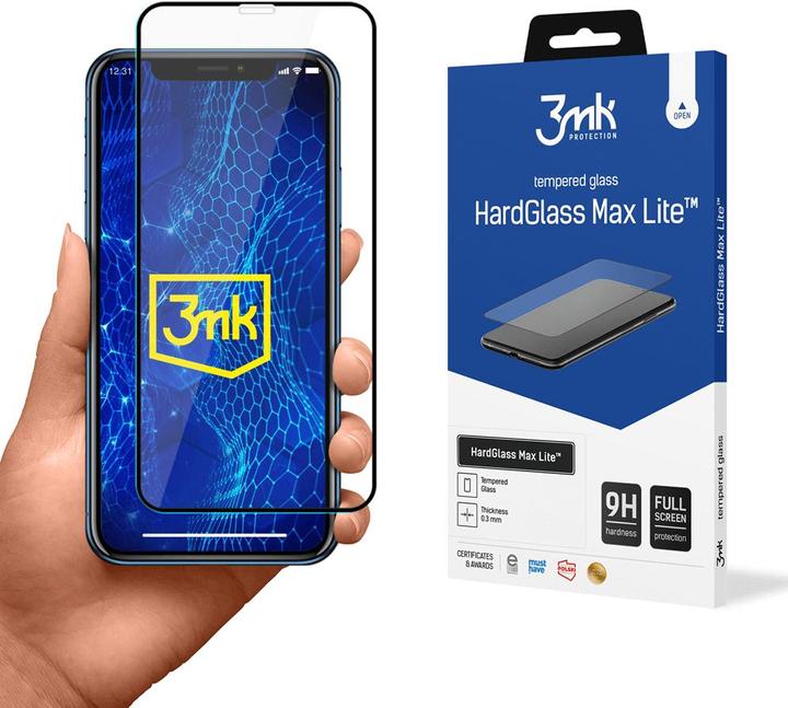 Image du produit 3MK HardGlass Max Lite for iPhone Xr / 11 black frame (1 pièce(s), Apple iPhone XR)