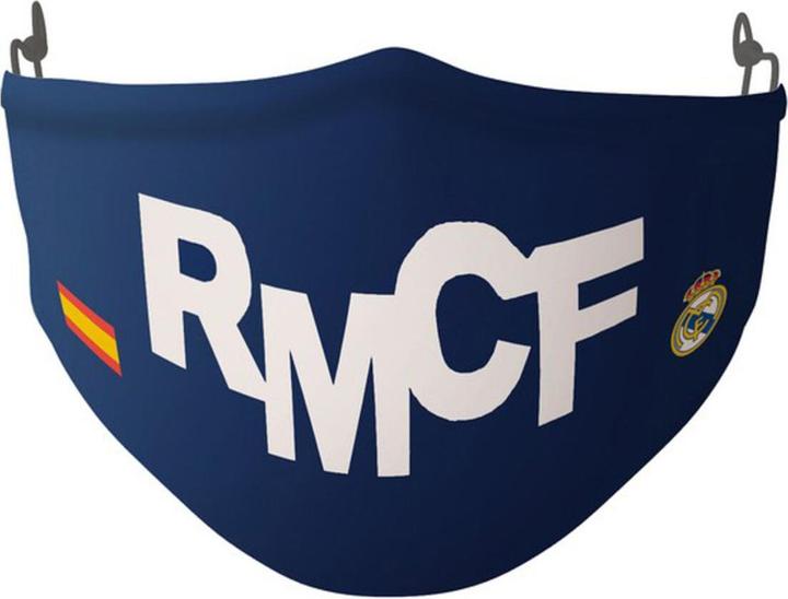 Real Madrid CF Wiederverwendbare Stoff-Hygienemaske Für Kinder Blau Weiss (1 x)