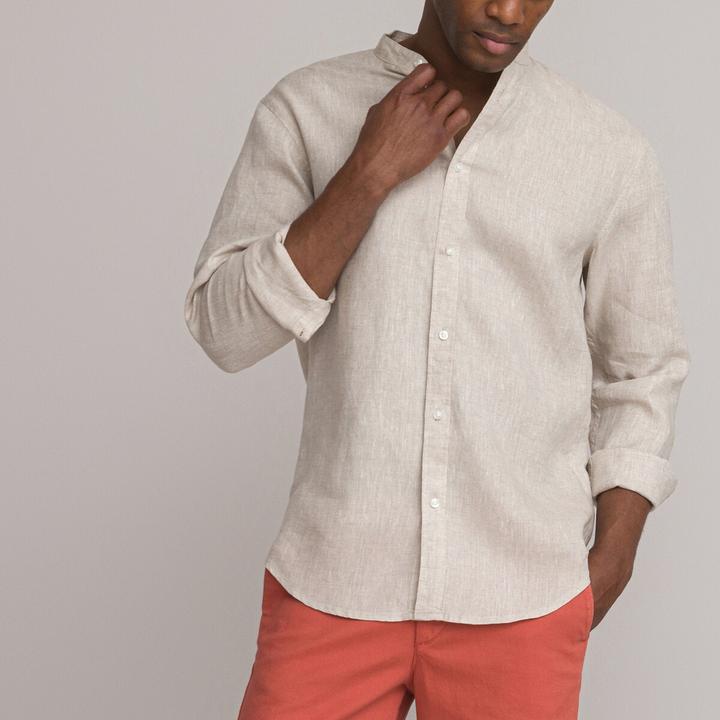 Produktbild La Redoute Collections Gerades Leinenhemd Signature mit Stehkragen (M)