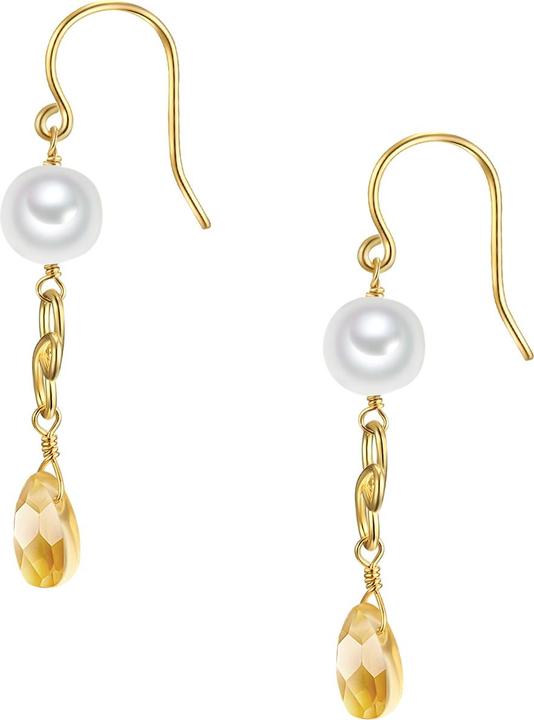 Immagine prodotto Valero Pearls Donna Argento Sterling Vetro Perla d'acqua dolce coltivata Oro Giallo - 28643 (Argento)