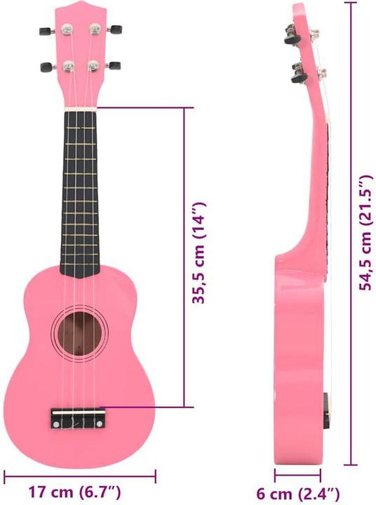 Image du produit VidaXL Ensemble de ukulélés soprano avec étui pour enfants 21 (Soprano, Soprano)