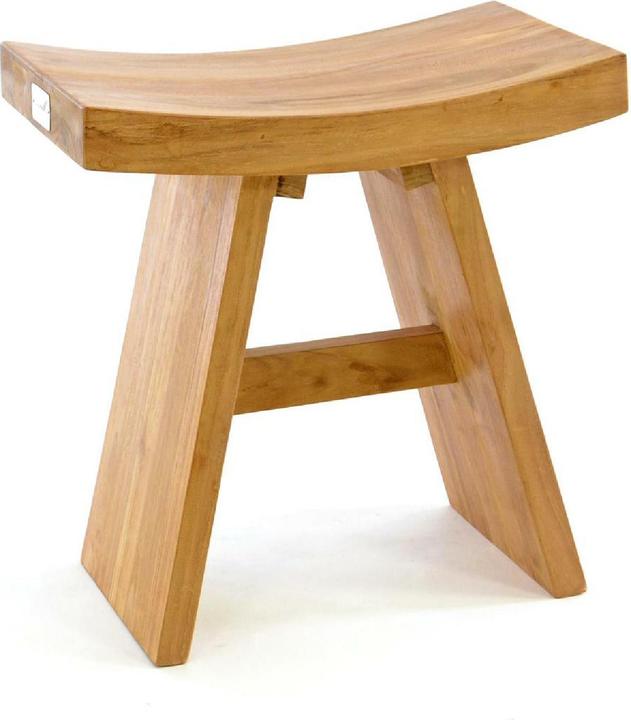 VCM Hocker behandeltem Teakholz Sitzhocker Holzhocker massiv Höhe 47cm