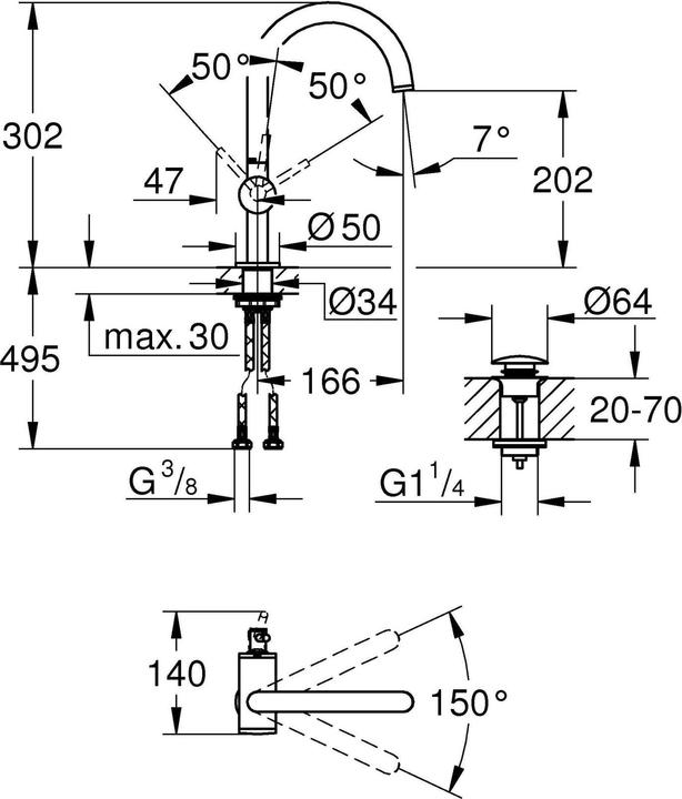 Produktbild Grohe Atrio Einhand-Waschtischbatterie L-Size