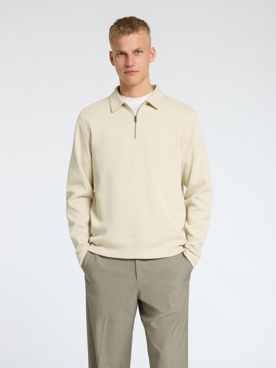 Immagine prodotto Selected Homme Polo a maniche lunghe con mezza zip a costine (S)