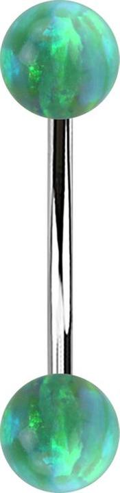 Immagine prodotto Star Piercing Micro banana argento con due sfere verde opale (senza ottone)