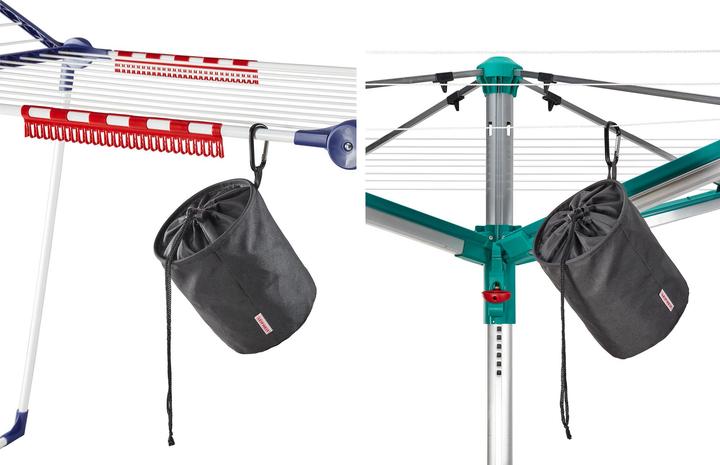 Actual product image Leifheit Clothes peg bag with snap hook and drawstring