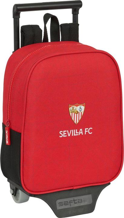 Sevilla Fútbol Club Schulrucksack mit Rädern Schwarz Rot 22 x 27 x 10 cm