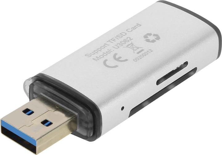 Actual product image LinQ USB 3.0 card reader adapter SD / Micro-SD memory cards, - Grey (USB 3.0)