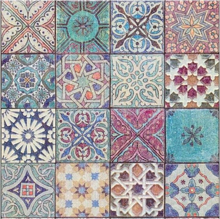 Immagine prodotto Trenddeko Carta da parati non tessuta con aspetto di piastrella marittima, 10,05 x 0,53 m (LxW) (53 x 1005 cm)