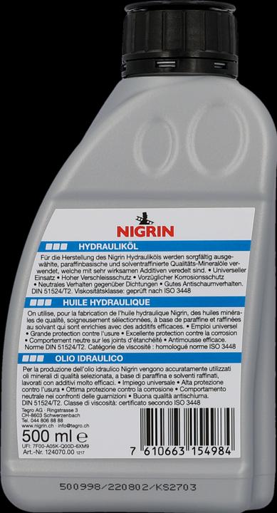 Produktbild Nigrin Hydrauliköl HLP ISO 32 (500 ml)