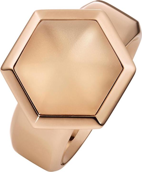 Xen Ring mit Bergkristall matt - rosè vergoldet