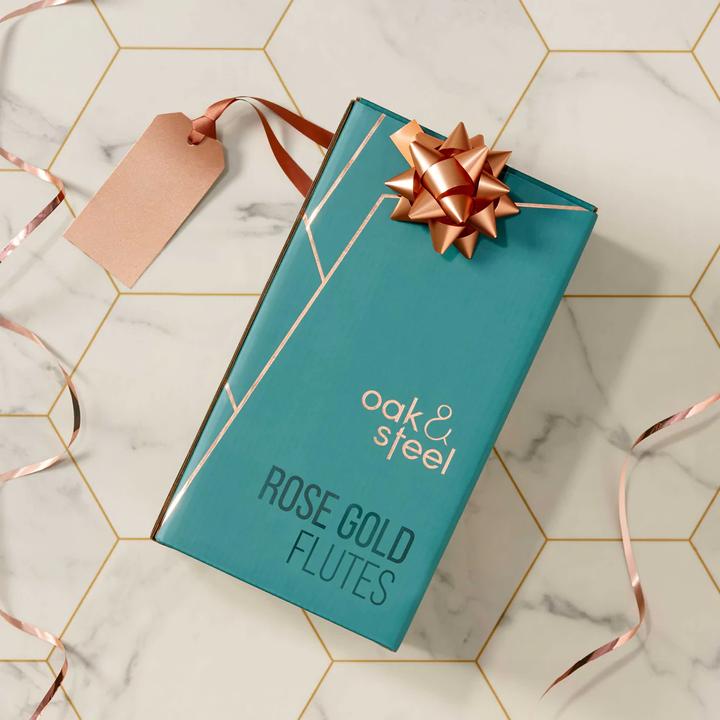 Produktbild Oak & Steel Edelstahl Sektgläser Rosegold 4er-Set (28.50 cl, 4 Gläser, Sektgläser)