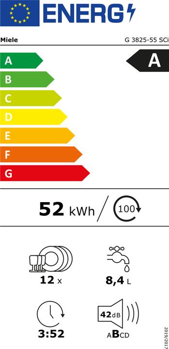 Energy Label Miele G 3825-55 SCi 11773030