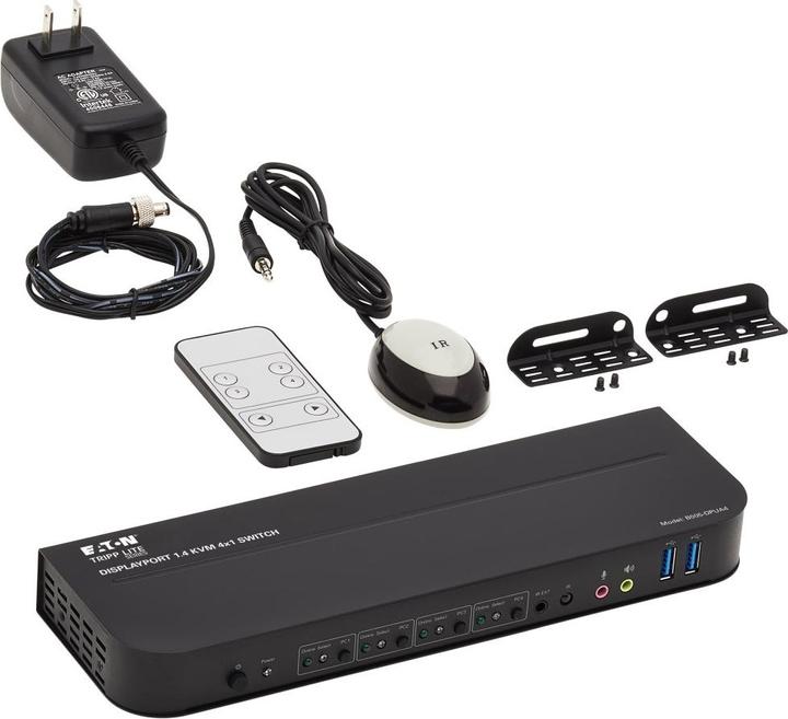 Actual product image Eaton 4-Port DisplayPort/USB KVM Switch 4K 60Hz HDR HDCP 2.2 IR DP 1.4 USB Sharing