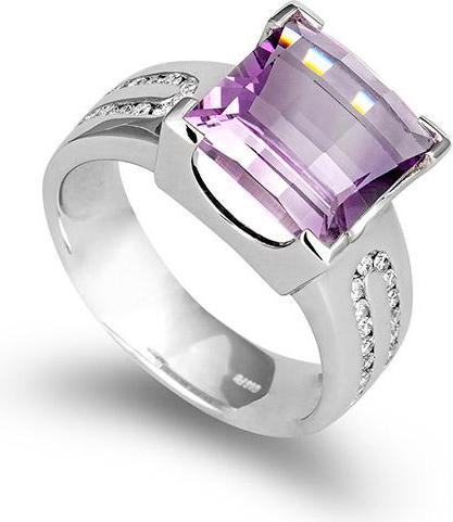 Breuning RING - E.AMETHYST/Brill. 0,221 Ct. H/si (54, 585/14 K Gold)