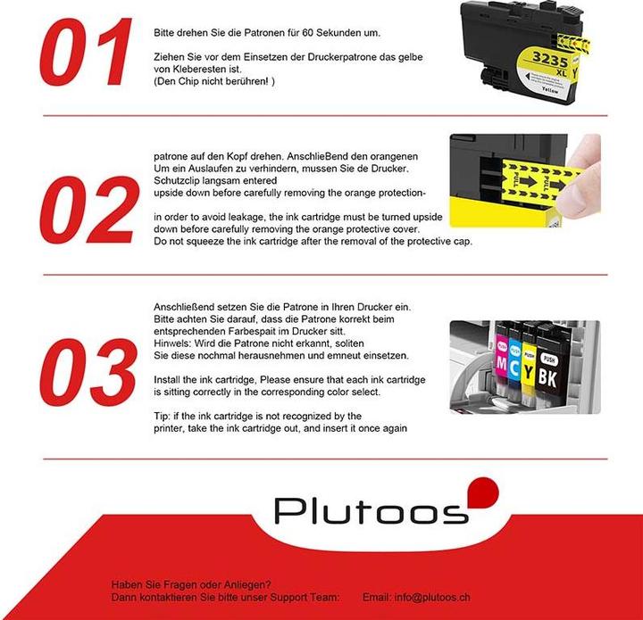 Image du produit Plutoos Brother LC-3235 Cartouches XXL compatibles, jeu de 4 couleurs (M, Y, C, CF)