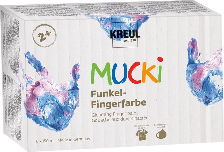 Kreul Fingerfarben Set (Silber, Violett, Grün, Gold, Blau, Rosa, 900 ml)