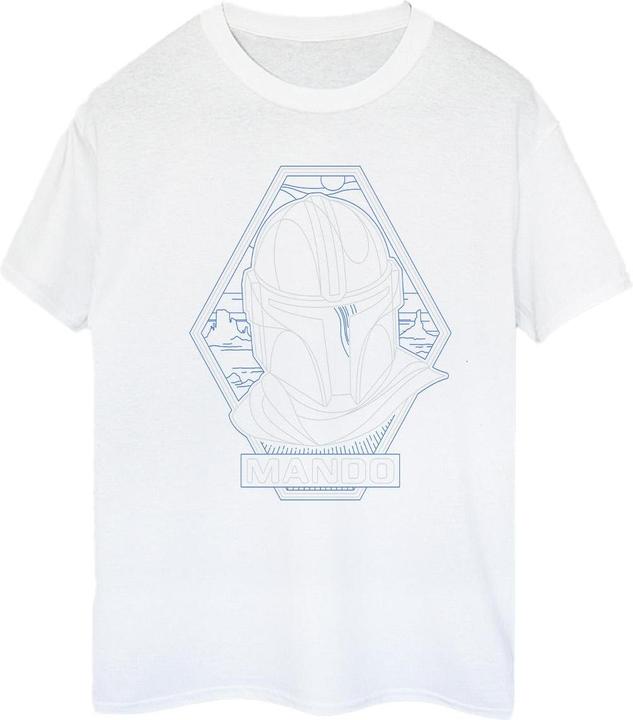 Star Wars The Mandalorian Outline Helm Diamond TShirt (M)