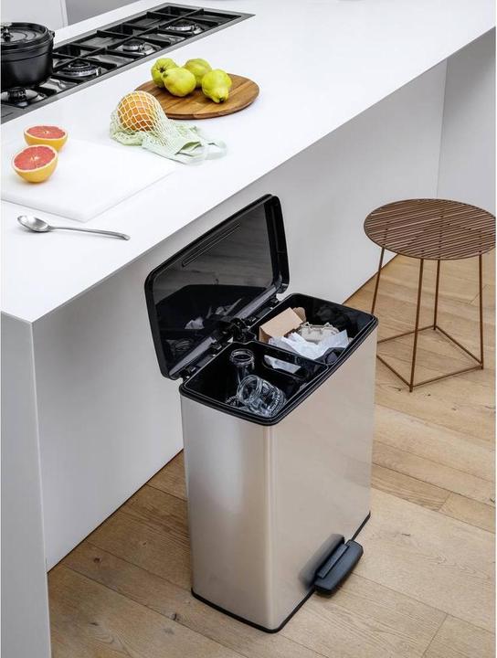 Actual product image Curver Deco bin slim 254619 Waste bin 52 l (W x H x D) 486 x 615 x 284 mm Silbe (52 l)