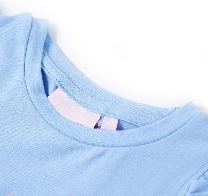 Immagine prodotto VidaXL Maglietta da bambino con maniche arricciate blu chiaro 128,Materiale (128)