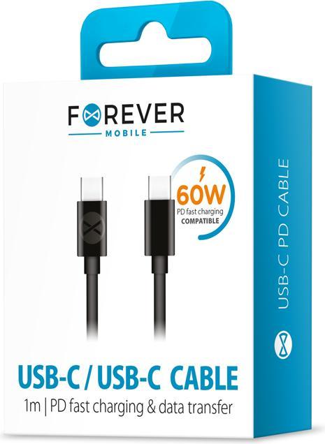 Produktbild Forever USB-C – USB-C (1 m, USB 3.0, 60 W)