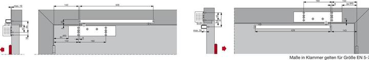 Produktbild Dormakaba Türschliesser TS 93 B G-N, Gr. EN 2-5, mit Gleitschiene, o. Feststellung, schwarz