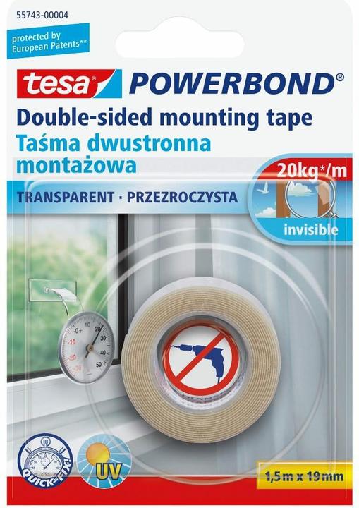 Actual product image tesa Double Sided Tape Transparent 1,5mx19mm (95 mm)
