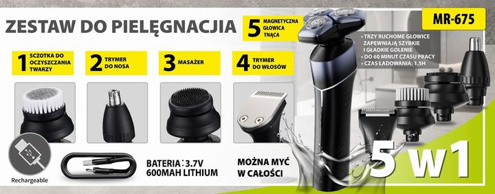 Actual product image Maestro Zestaw do golenia 5w1 USB MR-675